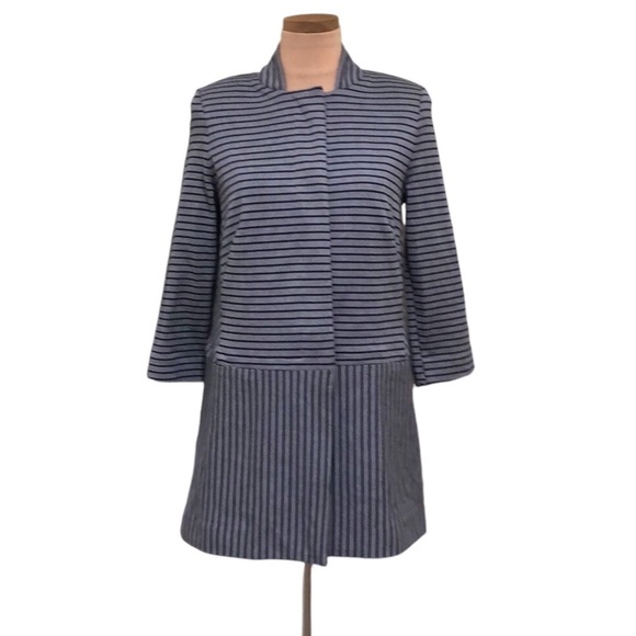 CAbi Car Coat Size Small Dappled  Striped Navy Blue - Picture 1 of 12